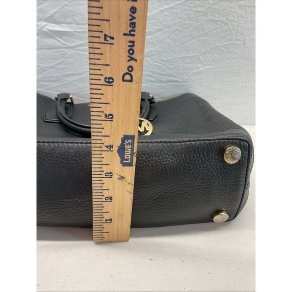 Michael Kors MK Black Pebbled Leather Tote Bag Handbag double handle footed - Picture 9 of 11